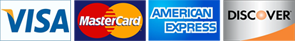 A close up of two logos for credit cards